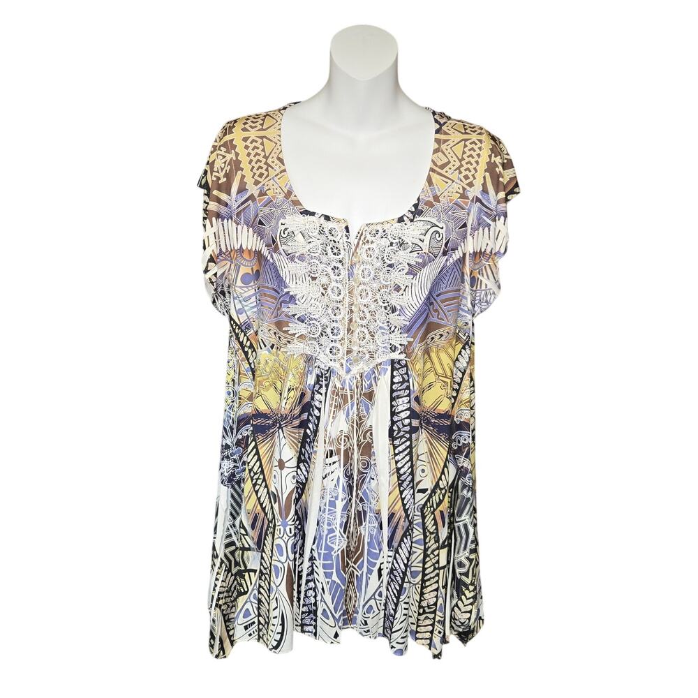 Unity World‎ Wear Womens Medium Top Stretch Flowy Slinky Asymmetric Art to Wear